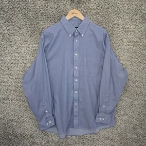 Chaps Shirt Mens 17.5 34/35 Blue Button Down Regular Fit‎ Comfort Stretch Casual